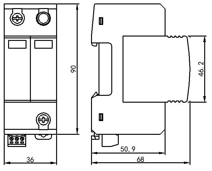 NKP-40R/F750/1P+0 风电电源防雷器(图2)