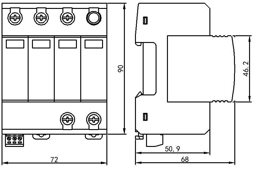 NKP-40R/F750/3P+0 风电电源防雷器(图2)